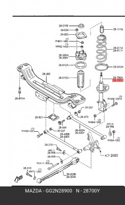 Амортизатор подвески GG2N28900 MAZDA