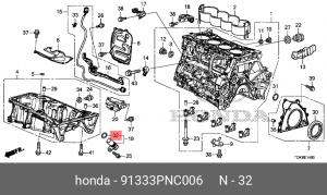 Прокладка, впускной коллектор 91333PNC006 HONDA