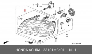 Основная фара 33101ST3E01 HONDA