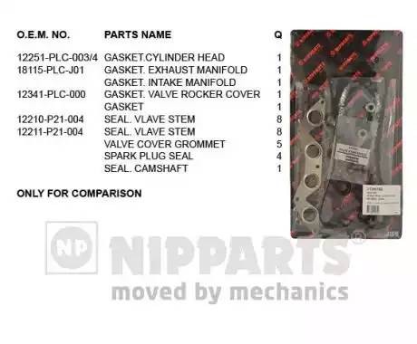 Комплект прокладок, головка цилиндра J1244102 H B JAKOPARTS NIPPARTS