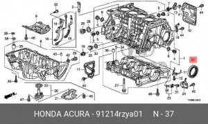 Сальник коленвала 91214RZYA01 HONDA
