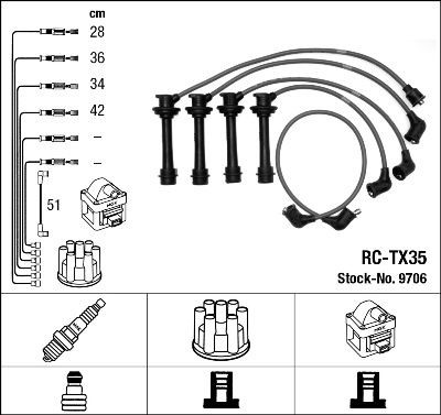 Ккомплект проводов зажигания 9706 NGK NTK