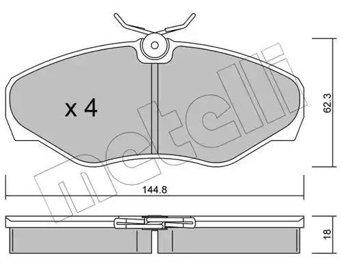 Комплект тормозных колодок, диско 22-0338-2 METELLI