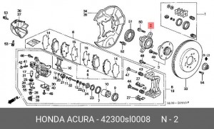 Комплект подшипника ступицы колеса 42300SL0008 HONDA