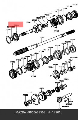 Подшипник КПП 9960-63-3563 MAZDA