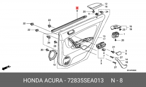 Уплотнитель двери 72835SEA013 HONDA