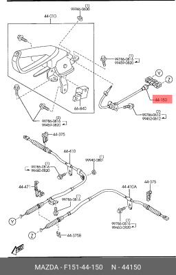 Трос, стояночная тормозная система F15144150 MAZDA