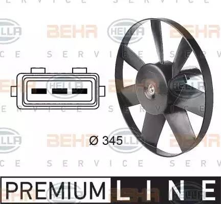 Вентилятор, охлаждение двигателя 8EW 009 144-611 HELLA
