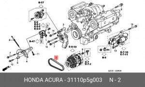 Поликлиновой ремень 31110P5G003 HONDA