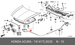 Шумоизоляция капота 74141TL3G20 HONDA