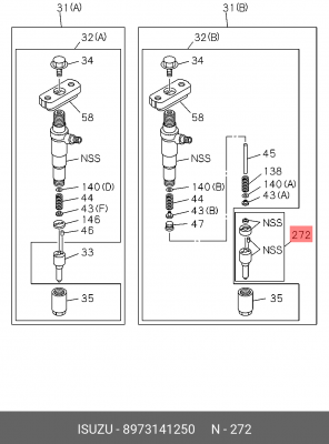 Ремкомплект, распылитель 8-97314-125-0 ISUZU