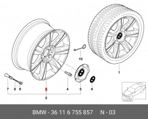 Диск колеса 36 11 6 755 857 BMW