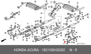 Выпускной трубопровод 18210SH3G02 HONDA