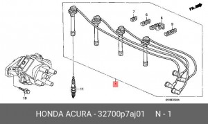 Провода высоковольтные системы зажигания (комплект) 32700P7AJ01 HONDA