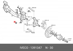 Кронштейн, подушки рычага 1391347 IVECO