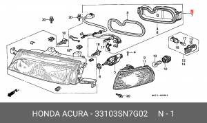 Основная фара 33103SN7G02 HONDA