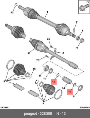 Кольцо уплотнительное 3285 08 CITROEN PEUGEOT