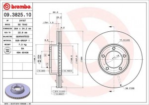 Тормозной диск 09.3825.10 BREMBO