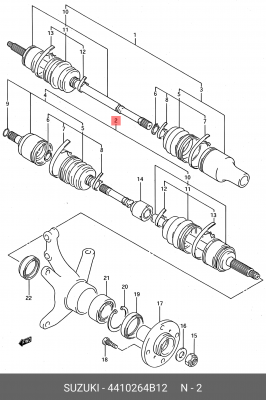 Шарнирный комплект, приводной вал 44102-64B12 SUZUKI