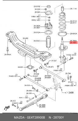 Амортизатор GE4T28900B MAZDA