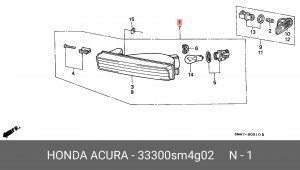 Фонарь указателя поворота 33300SM4G02 HONDA
