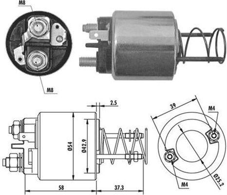 Тяговое реле, стартер 940113050383 MAGNETI MARELLI