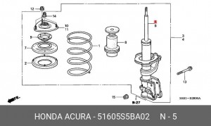 Амортизатор подвески 51605S5BA02 HONDA