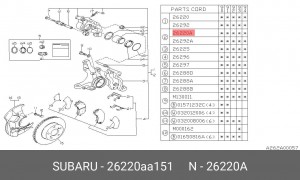 Тормозной суппорт 26220AA151 SUBARU