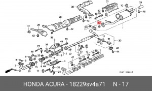 Уплотнительное кольцо, выпускной тр 18229SV4A71 HONDA