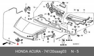 Замок капота 74120SAAG03 HONDA