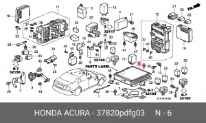 Блок управления, управление двигателем 37820PDFG03 HONDA