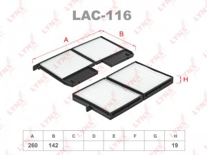 Фильтр салона LAC-116 LYNXAUTO