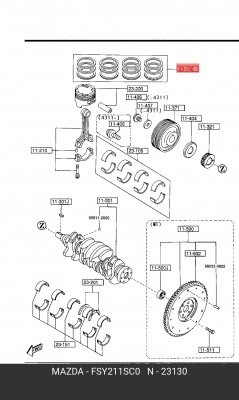 Кольца поршневые FSY2-11-SC0 MAZDA