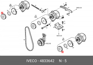 Ременный шкив, генератор 4833642 IVECO