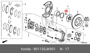 Шпилька ступицы колеса 90113SJK901 HONDA
