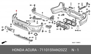 Бампер передний 71101S9AN20ZZ HONDA