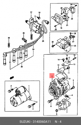 Генератор 31400-60A11 SUZUKI