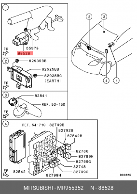 Датчик, продольное / поперечное ускорение MR955352 MITSUBISHI