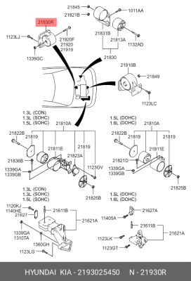 Подушка двигателя 2193025450 HYUNDAI KIA
