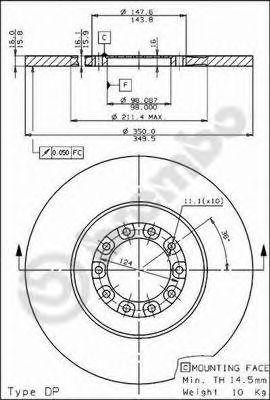 Тормозной диск 08.3327.10 BREMBO