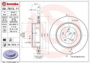 Диск тормозной 09.7813.11 BREMBO