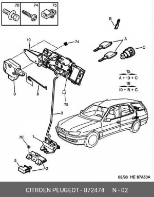 Скоба замка двери 8724 74 CITROEN PEUGEOT