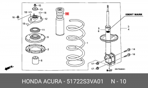 Отбойник амортизатора подвески 51722S3VA01 HONDA