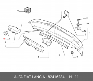 Заглушка буксировочной петли 82416284 ALFA FIAT LANCIA