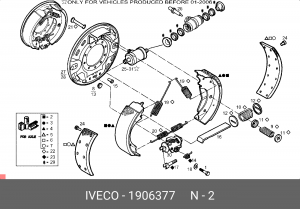 Комплект тормозных колодок 1906377 IVECO