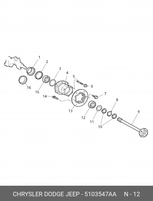 Подшипник ступицы колеса 5103 547AA CHRYSLER
