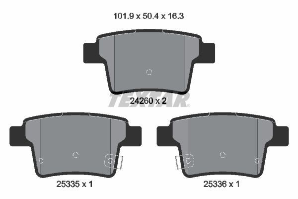 Комплект тормозных колодок, диско 2426001 TEXTAR