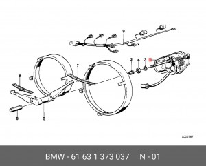 Электродвигатель, система отчистки фар 61 63 1 373 037 BMW