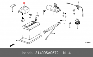 Стартер 31400SA0672 HONDA