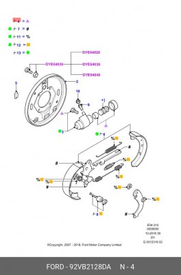 Ремкомплект, колесный тормозной цилиндр 92VB-2128-DA FORD